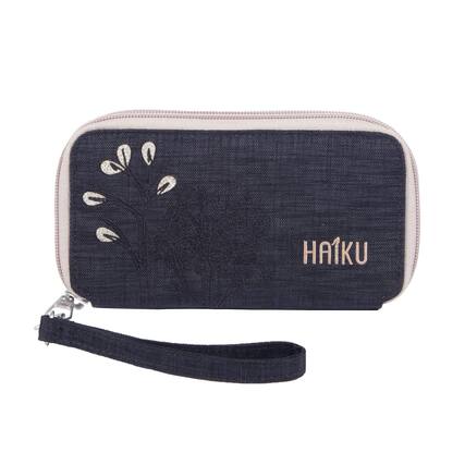 Front. Haiku - Haiku Intrepid RFID Blocking Wristlet - Black Morel.