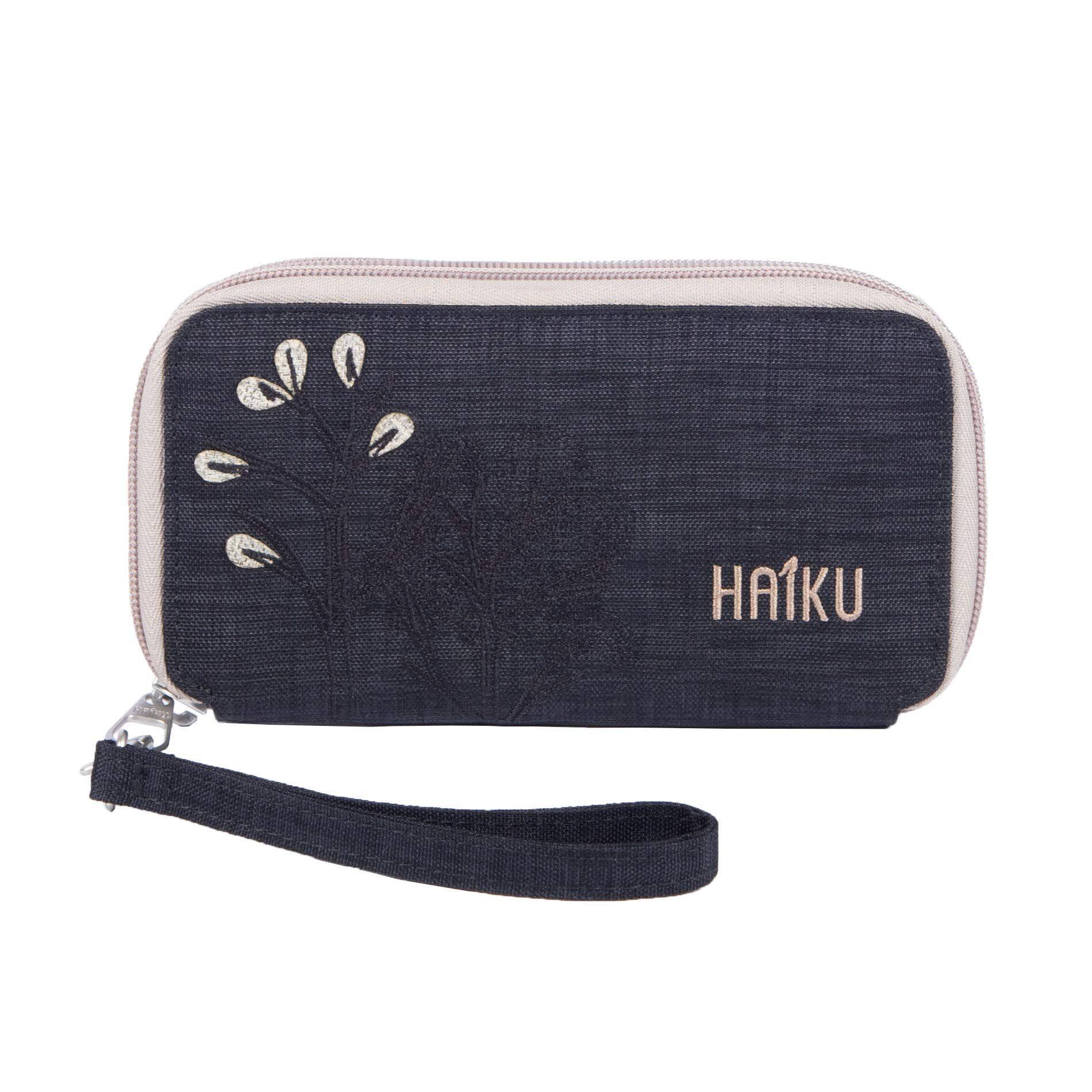 Front. Haiku - Haiku Intrepid RFID Blocking Wristlet - Black Morel.