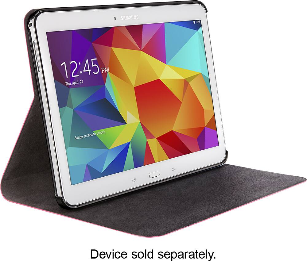 Angle. Platinum™ - Slim Folio Case for Samsung Galaxy Tab 4 10.1 - Pink.