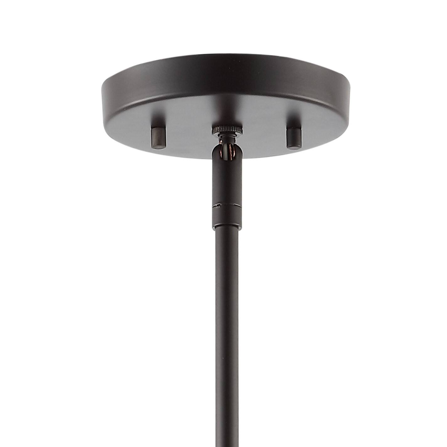 Alt View 5. Jonathan Y - Levi 10.38" 1-Light Industrial Farmhouse Iron LED Pendant, Oil Rubbed Bronze - Oil Rubbed bronze.