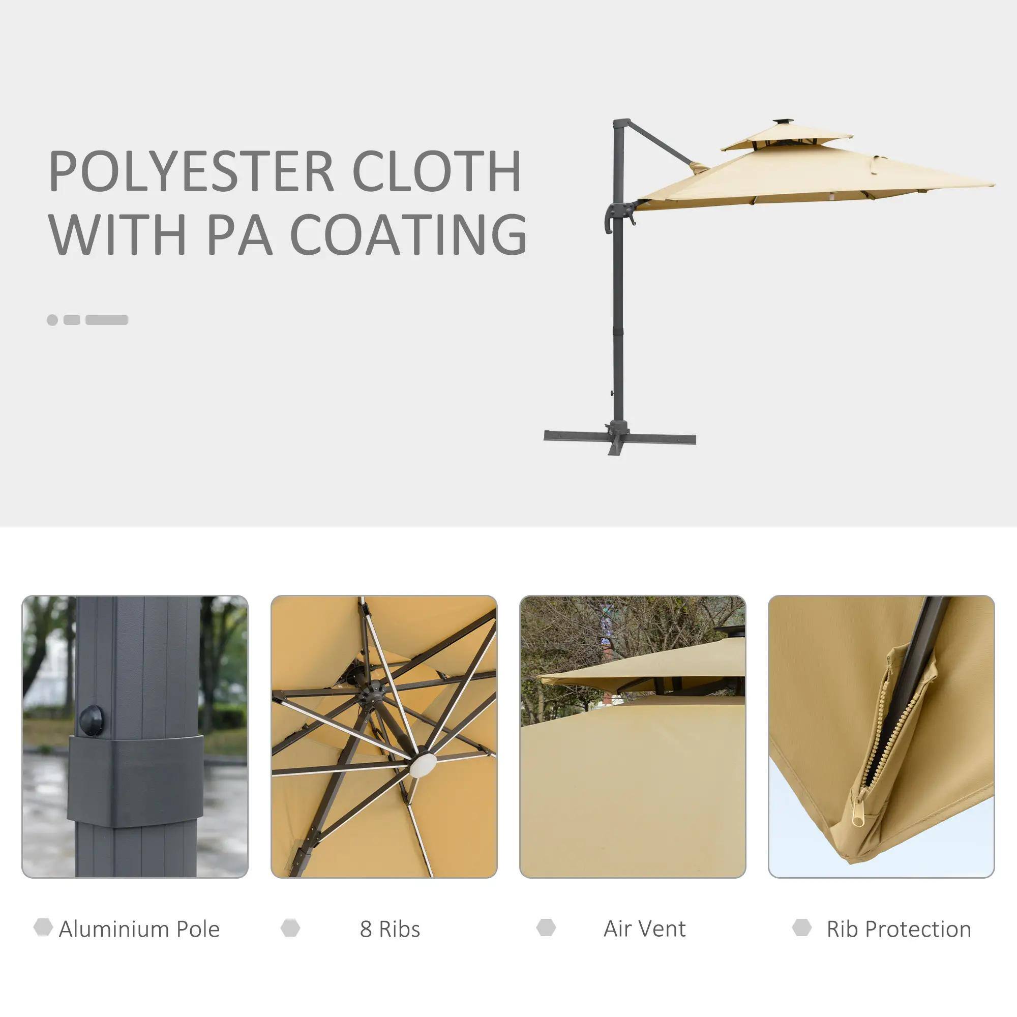 POLYESTER CLOTH WITH PA COATING

- Aluminium Pole
- 8 Ribs
- Air Vent
- Rib Protection