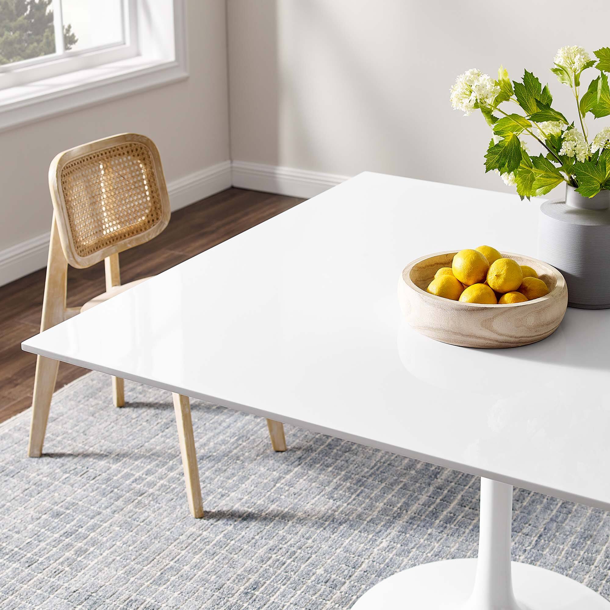 Alt View 6. Modway - Lippa 48" Square Wood Dining Table by Modway - White.