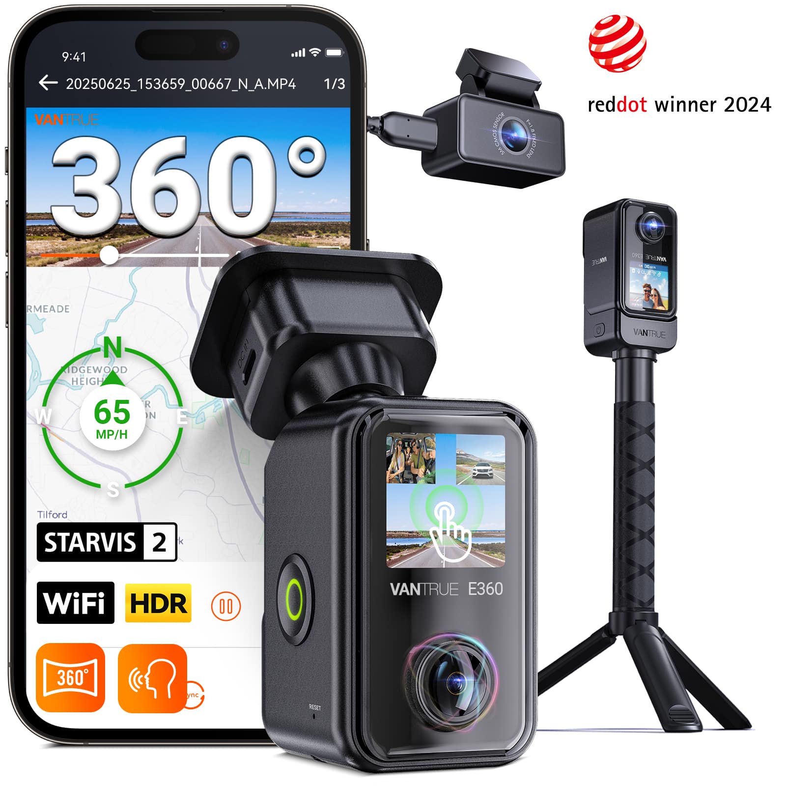 9:41 20250625_153659_00667_N_A.MP4 1/3 VANTRUE 360 1   ANRLRI reddot winner 2024 IPC nn DL F RMEADE N DGEWOOD HEIGH K W 65 IN MP/H 0 VANTRUE S Tilford STARVIS 2 i WiFi HDR 00 VANTRUE E360 360