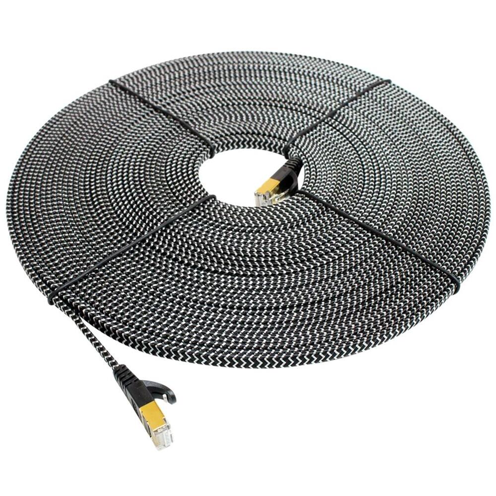 Best Buy Tera Grand 49 9 Rj 45 Cat 7 Patch Cable Black White Cat7 Bkwh 50