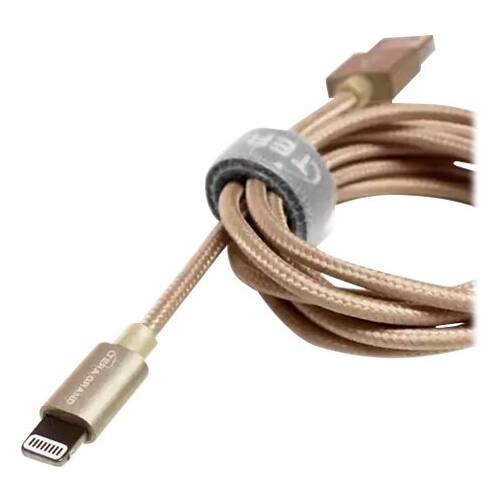 Front. Tera Grand - 4' Lightning USB Charging Cable - Gold.