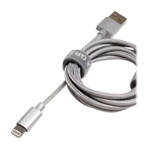 Front. Tera Grand - 4' Lightning USB Charging Cable - Silver.