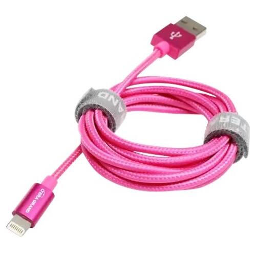 Front. Tera Grand - 4' Lightning USB Charging Cable - Pink.
