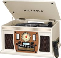 Victrola - Navigator 8-in-1 Classic Bluetooth Record Player with Turntable - White - Front_Zoom