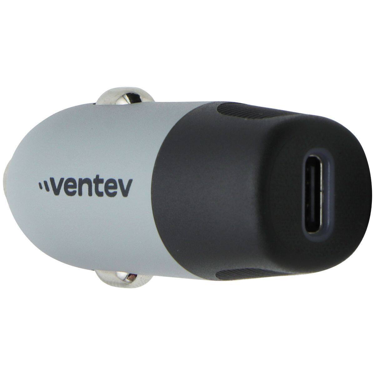 Angle. Ventev - 20W ULTRAFAST USB-C Universal Car Charger - Black/Gray - Gray.