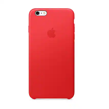 Front. Apple - Apple Leather Case for iPhone 6 Plus & iPhone 6s Plus - (PRODUCT) Red - Red.
