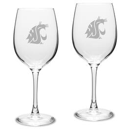 Jardine - Washington State Cougars 2-Piece 16oz. Traditional White Wine Glass Set - Multicolor