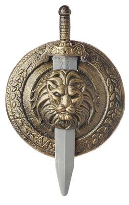California Costumes - 18" Gladiator Combat Shield & Sword Costume Weapon Adult One Size - Gold