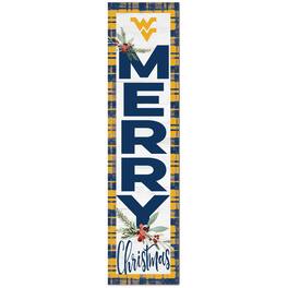 Jardine - West Virginia Mountaineers 12'' x 48'' Outdoor Christmas Leaner - White
