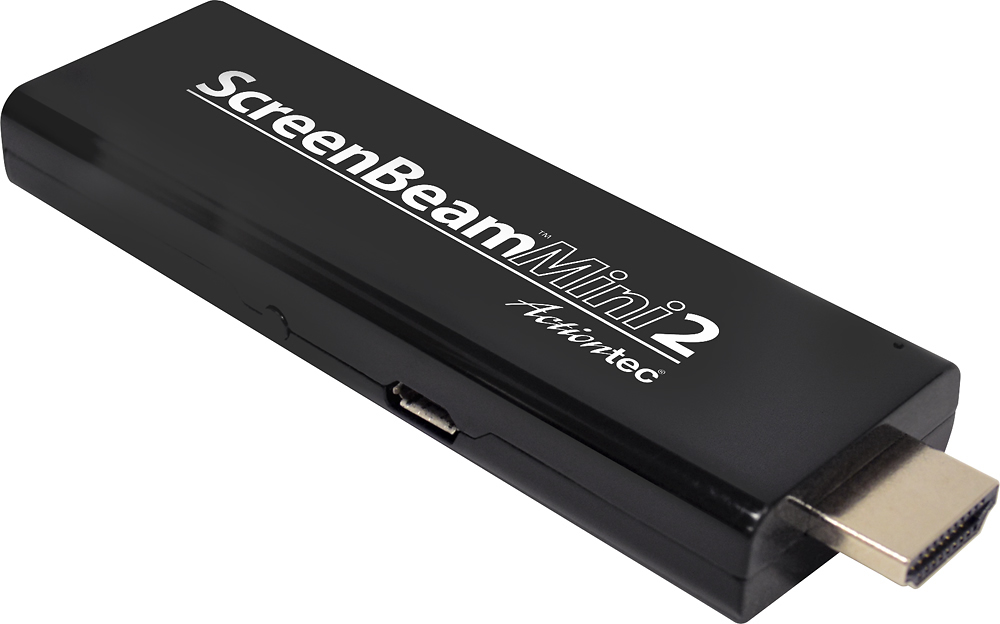 Angle View: Actiontec - ScreenBeam Mini 2 Wireless Display Receiver - Black