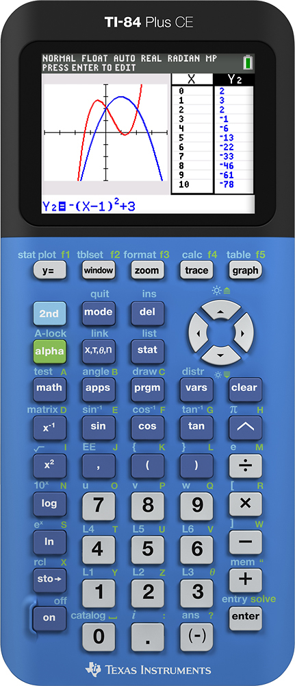 Best Buy: Texas Instruments TI-84+CE Graphing Calculator Blue 84+