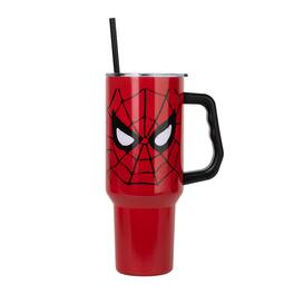 Silver Buffalo - Marvel Spider-Man Face 40-Ounce Stainless Steel Tumbler With Handle - Multi-Colored