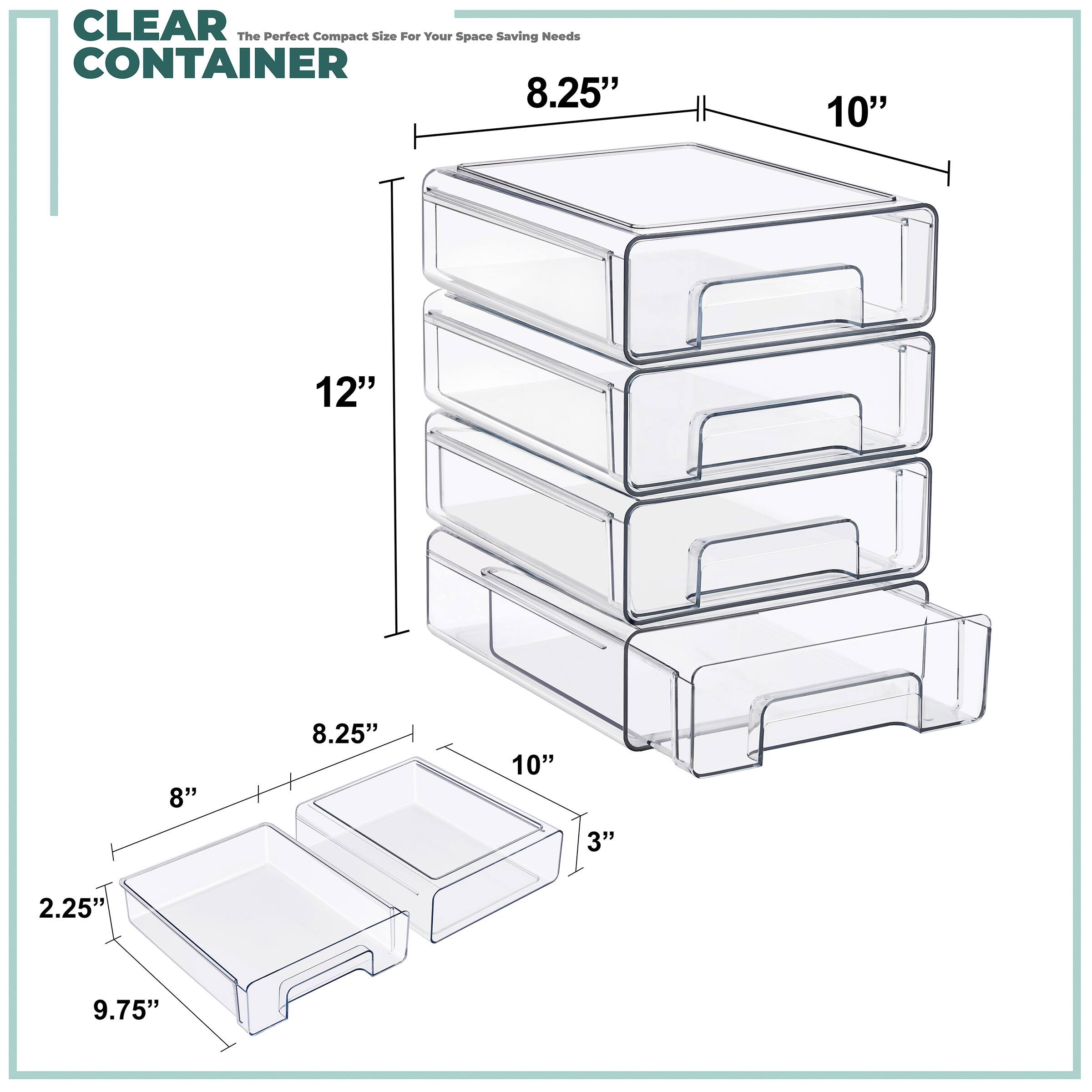 CLEAR CONTAINER  
The Perfect Compact Size For Your Space Saving Needs  

8.25" x 10" x 3"  
8" x 8.25" x 2.25"  
9.75" x 12"