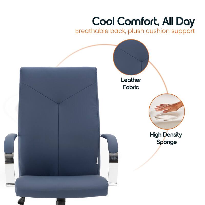 Cool Comfort, All Day  
Breathable back, plush cushion support  

Leather Fabric  
High Density Sponge