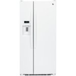 Front Zoom. GE - 23.2 Cu. Ft. Side-by-Side Refrigerator - White.