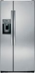 Front Zoom. GE - 23.0 Cu. Ft. Side-by-Side Refrigerator with External Ice & Water Dispenser - Stainless steel.