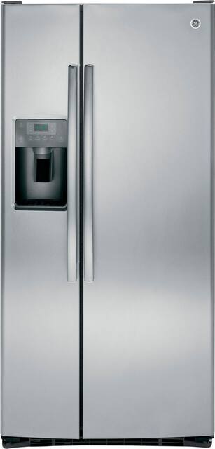 Ge 23 2 Cu Ft Side By Side Refrigerator Stainless Steel Gss23gskss Best Buy Ge 23 2 Cu Ft Side By Side Refrigerator Stainless Steel Gss23gskss Best Buy