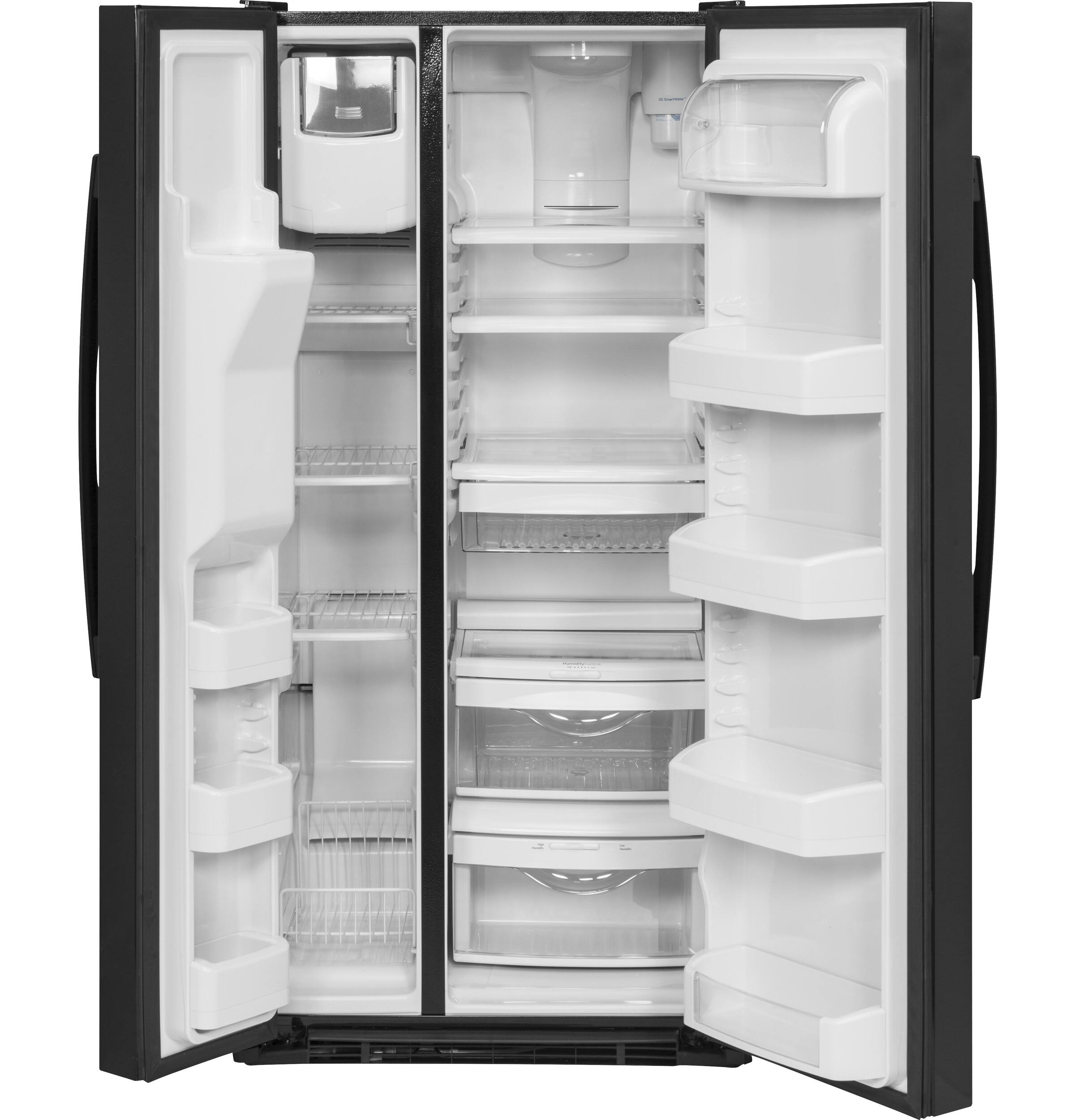 Best Buy GE 23 2 Cu Ft Side by Side Refrigerator Black GSE23GGKBB