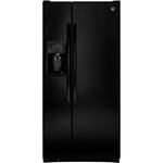 GE - 23.2 Cu. Ft. Side-by-Side Refrigerator - Black - Front_Standard