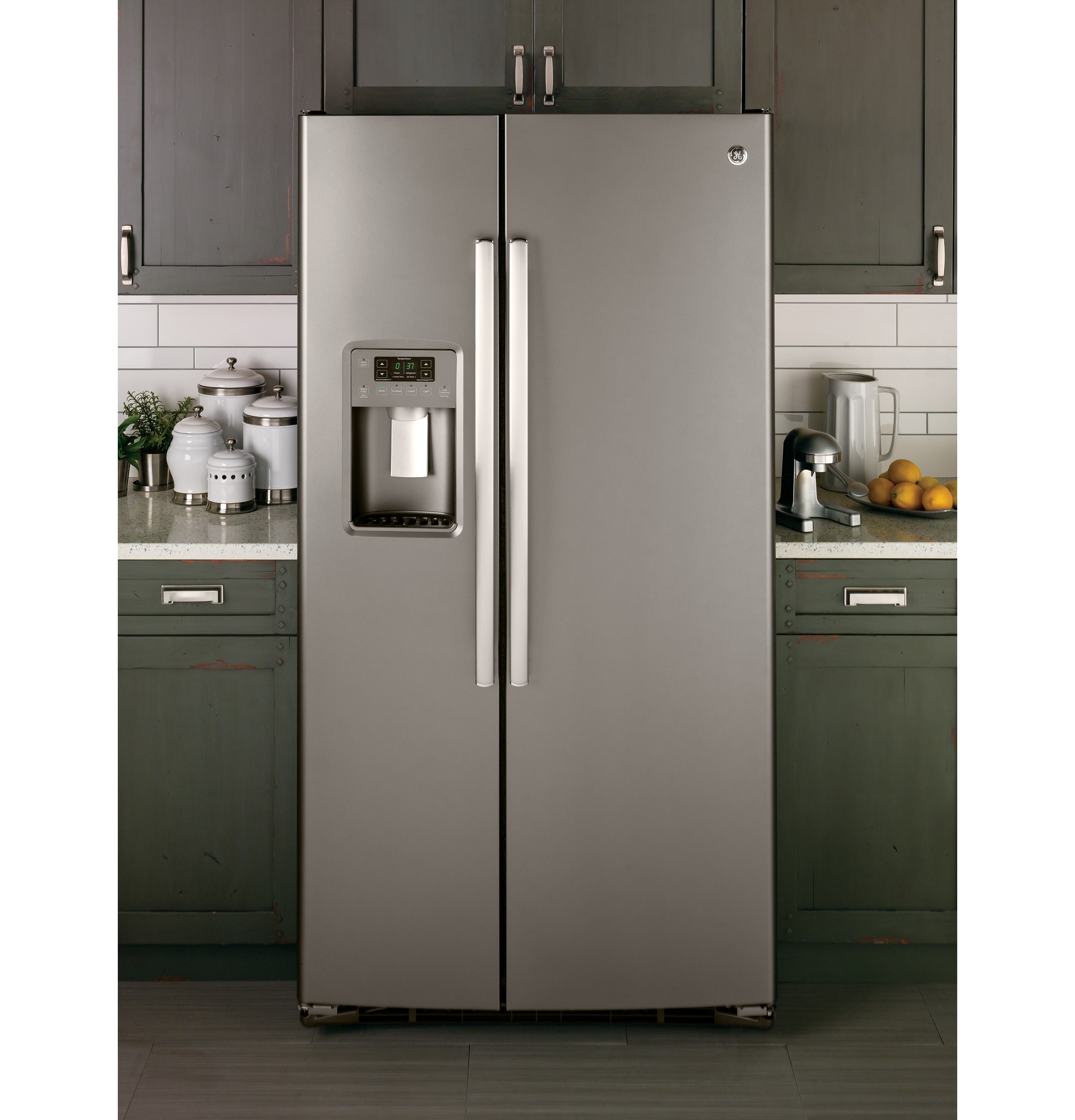 GE 23.2 Cu. Ft. SidebySide Refrigerator Slate GSS23GMKES Best Buy