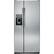 Front. GE - 23.2 Cu. Ft. Side-by-Side Refrigerator with External Ice & Water Dispenser - Stainless Steel.