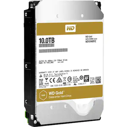 Alt View 11. WD - Gold Datacenter 10TB Internal SATA NAS Hard Drive for Desktops - Silver.