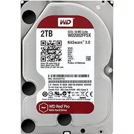Front. WD - Red Pro 2TB Internal SATA NAS Hard Drive for Desktops - Red.