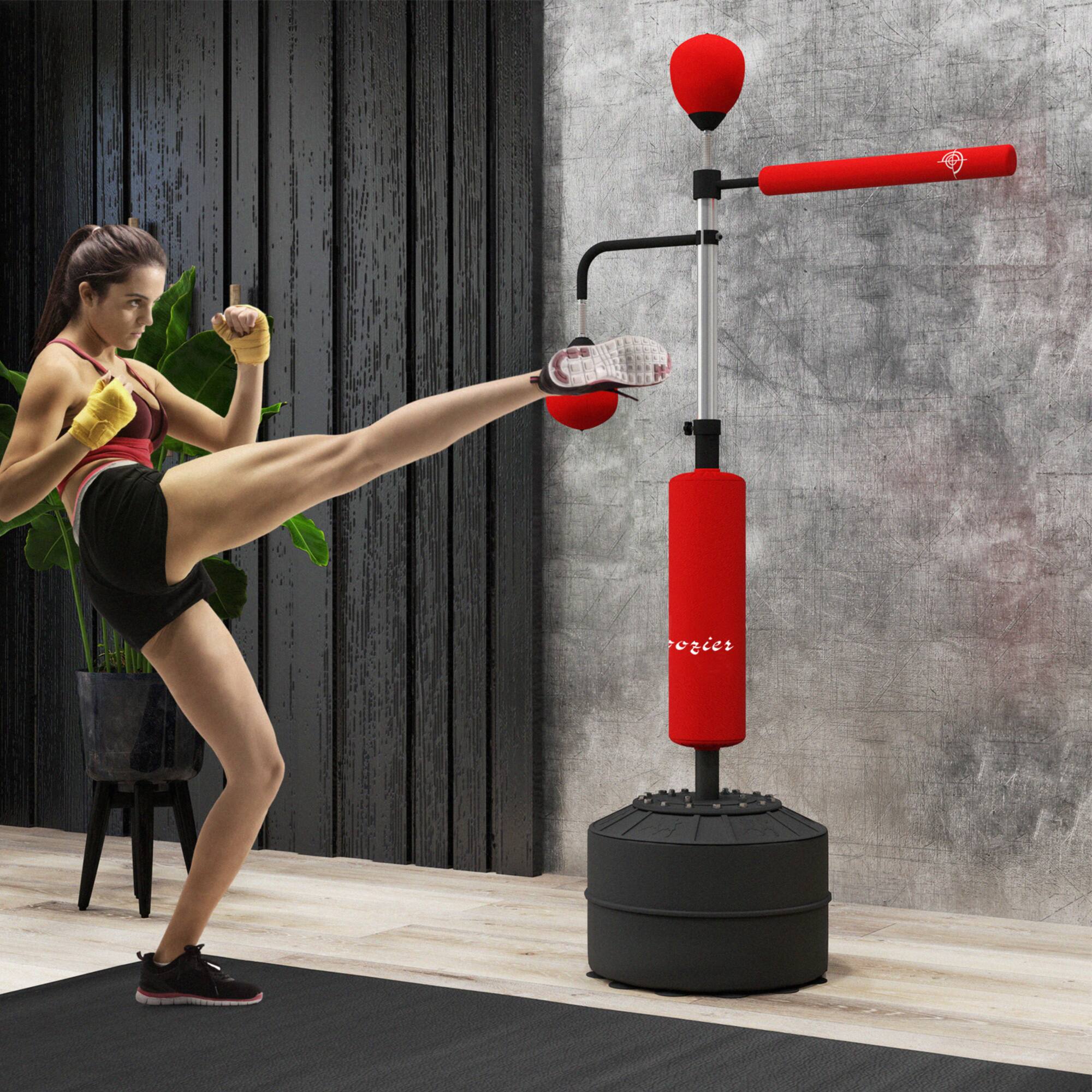 Alt View 1. Soozier - 4-in-1 Punching Bag for Adults, Freestanding Boxing Bag with 2 Speed Bag, Boxing Training Equipment - Red.