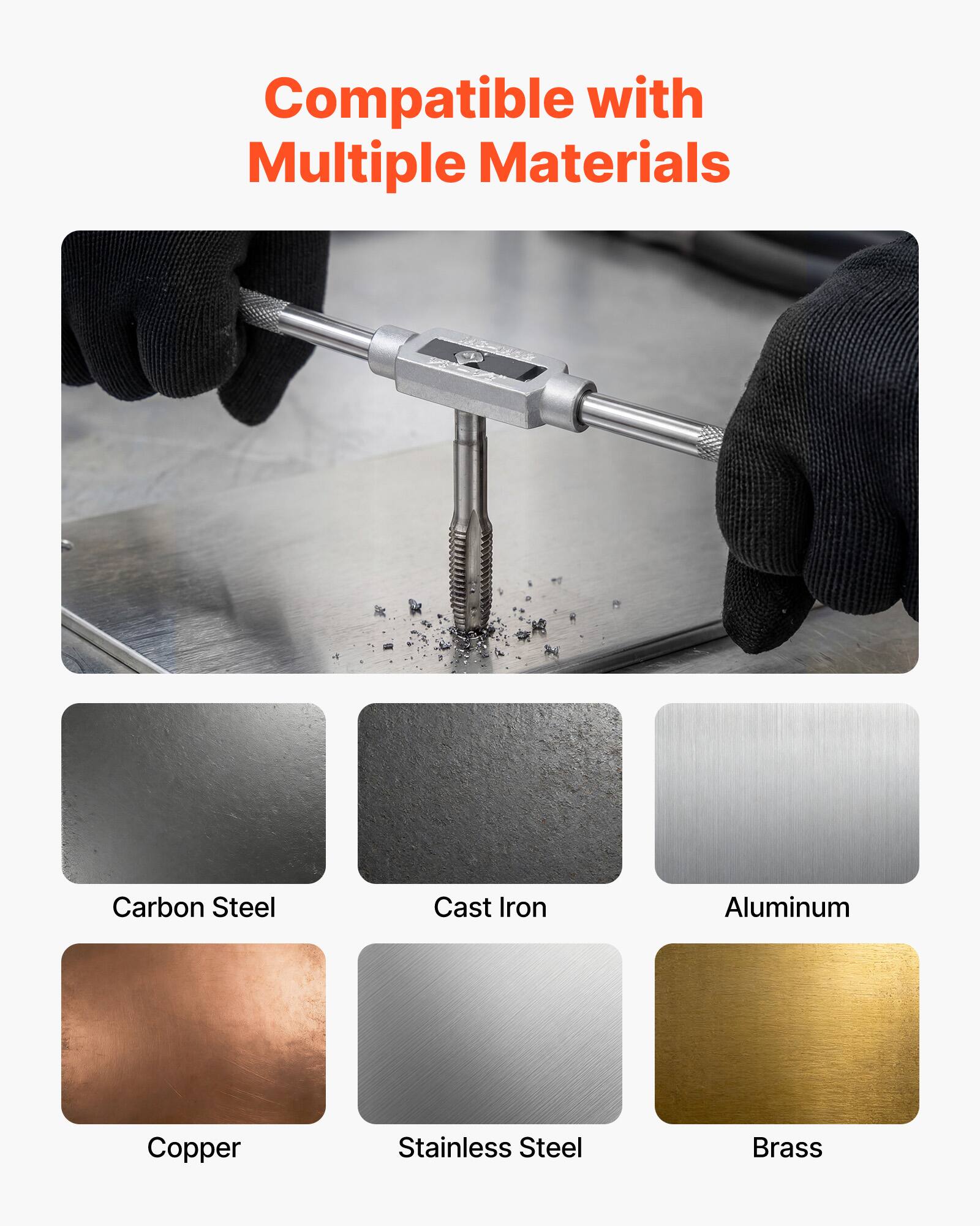 Compatible with Multiple Materials

- Carbon Steel
- Cast Iron
- Aluminum
- Copper
- Stainless Steel
- Brass