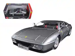 Ferrari 348 TS Grey 1/18 Diecast Model Car by Bburago - Gray