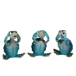 FC Design - 3-PC Set 3.75"H Frog Hear-No, See-No, Speak-No Figurine Statue Office Desk Tabletop Home Decor Gift - Multi-Color