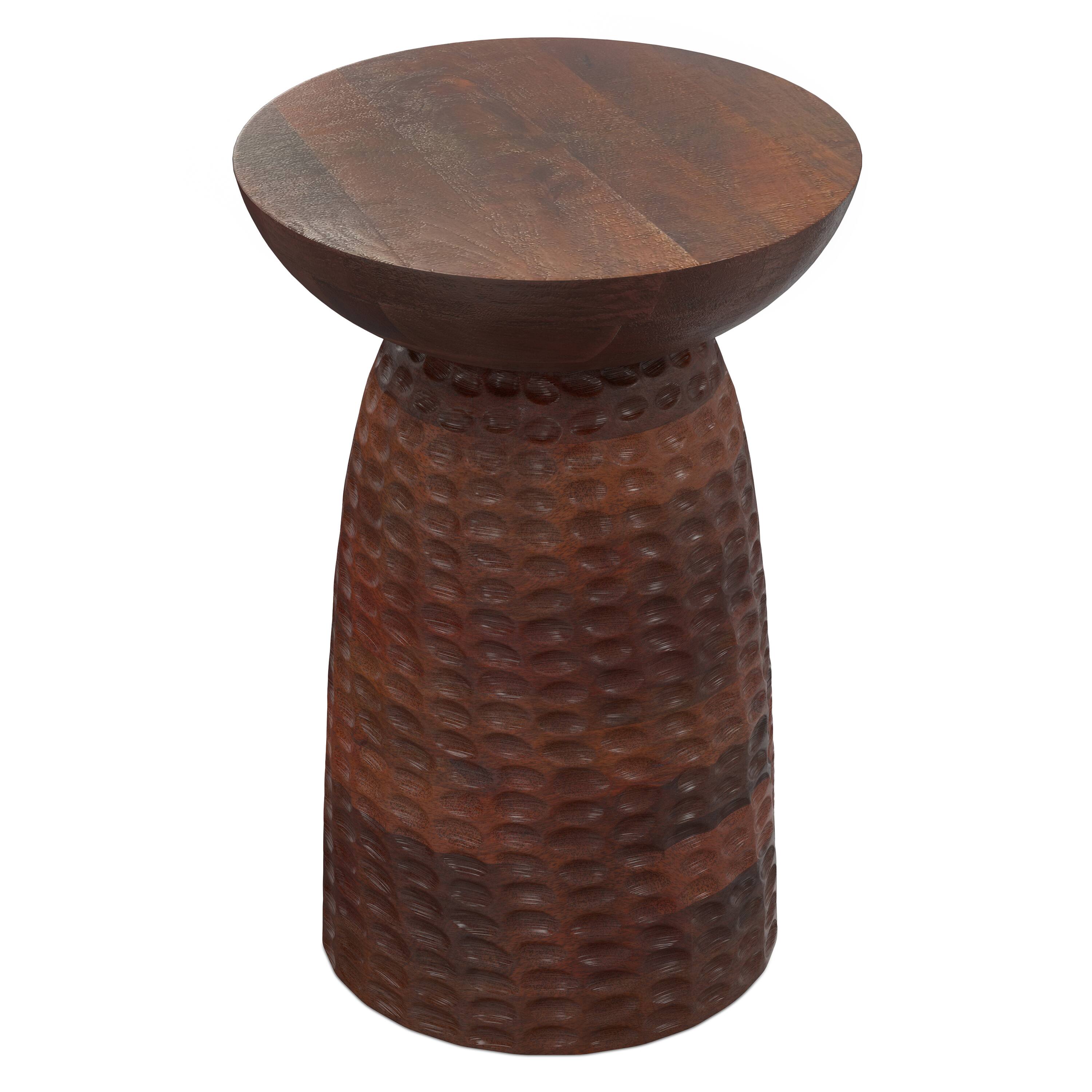 Alt View 4. Simpli Home - Boyd 16 inch Wide Solid Mango Contemporary Tall Accent Table in Warm Dark Brown, Assembled - Warm Dark Brown.