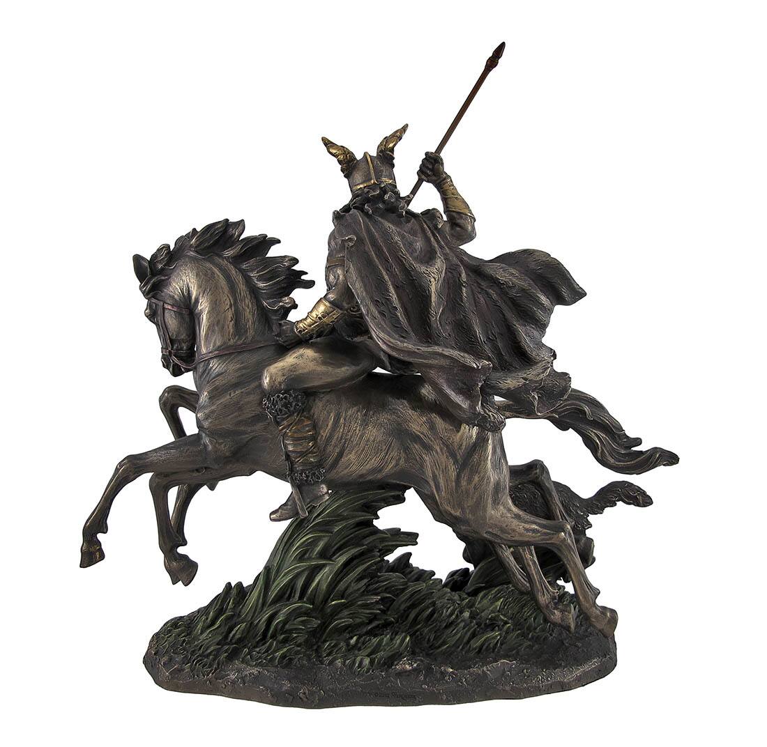 Alt View 3. Veronese Design - Bronzed Norse God Odin Riding Sleipner Statue - Bronze.