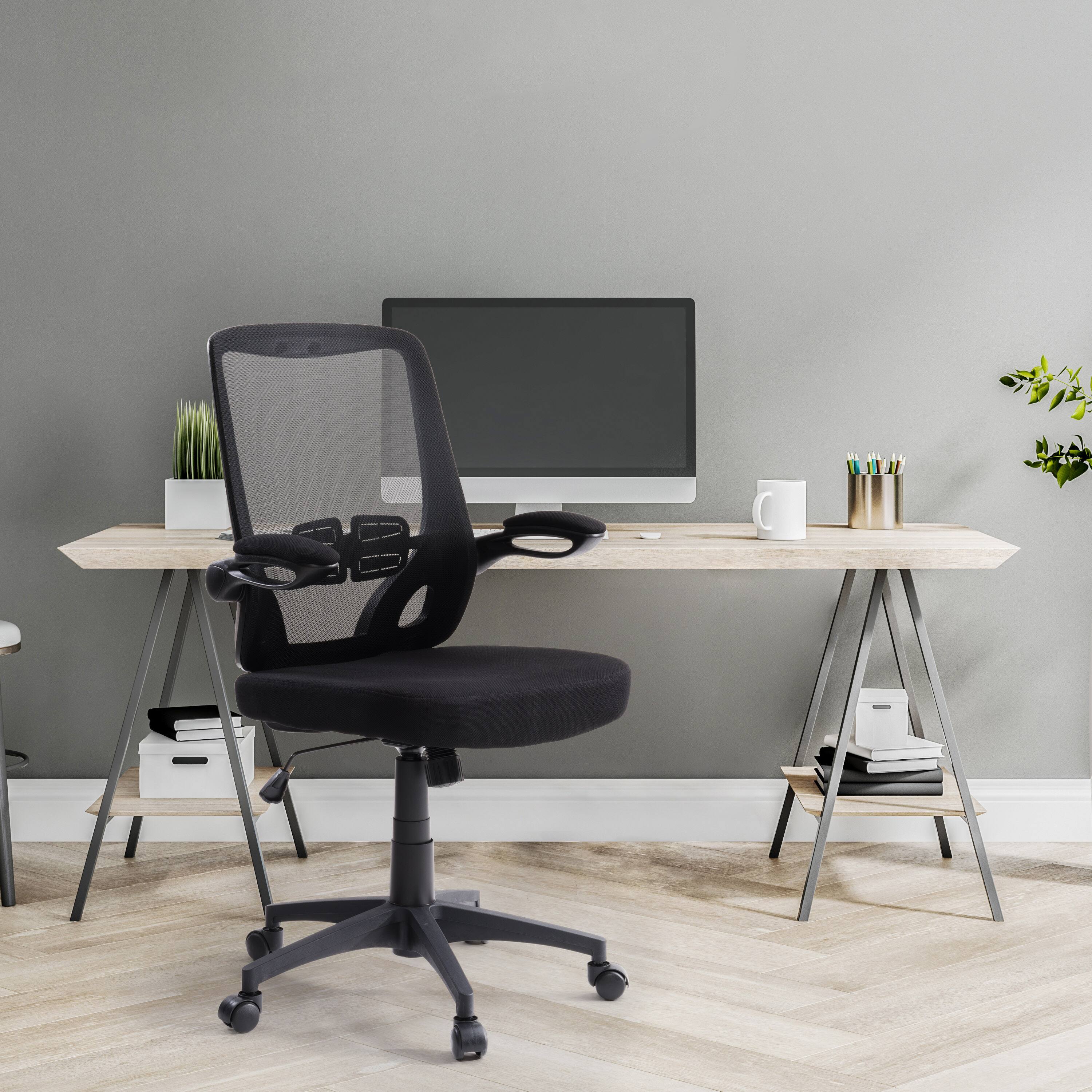 Angle. CorLiving - WHR-500-O Workspace High Mesh Back Office Chair in Black - Black.