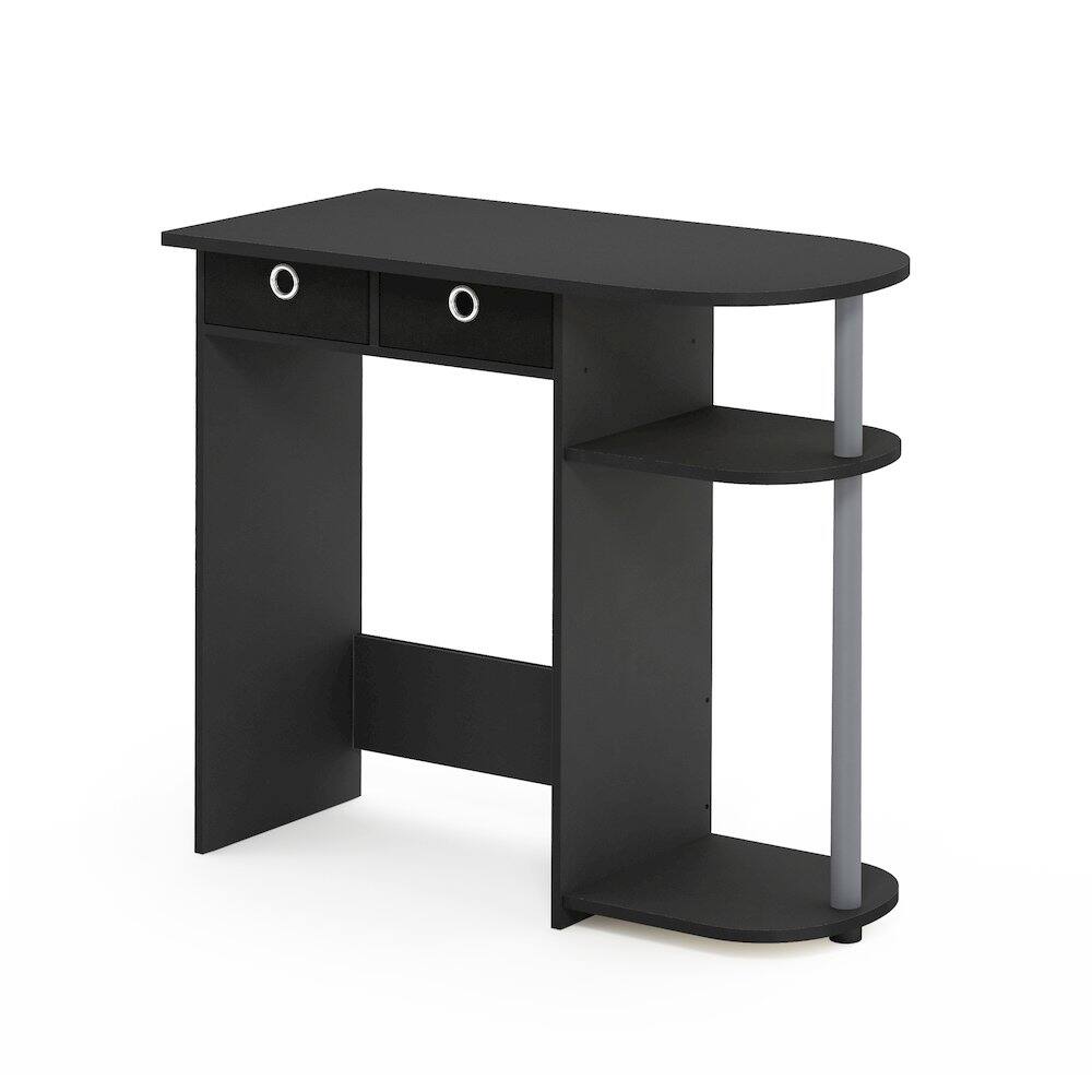 Left. Furinno - JAYA 32-Inch Black Entryway Table with 2 Fabric Drawers, Console Table with Open Shelves, Behind Sofa Couch Tables - Black/Grey/Black.