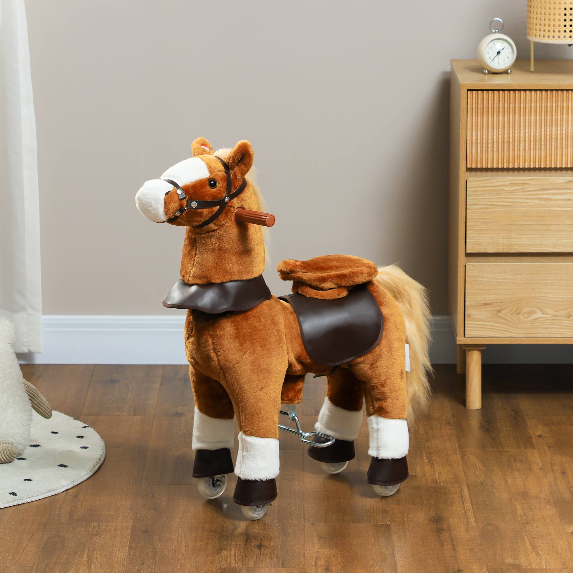 Alt View 1. Qaba - on Horse, Plush Riding Pony for Ages 3-5.