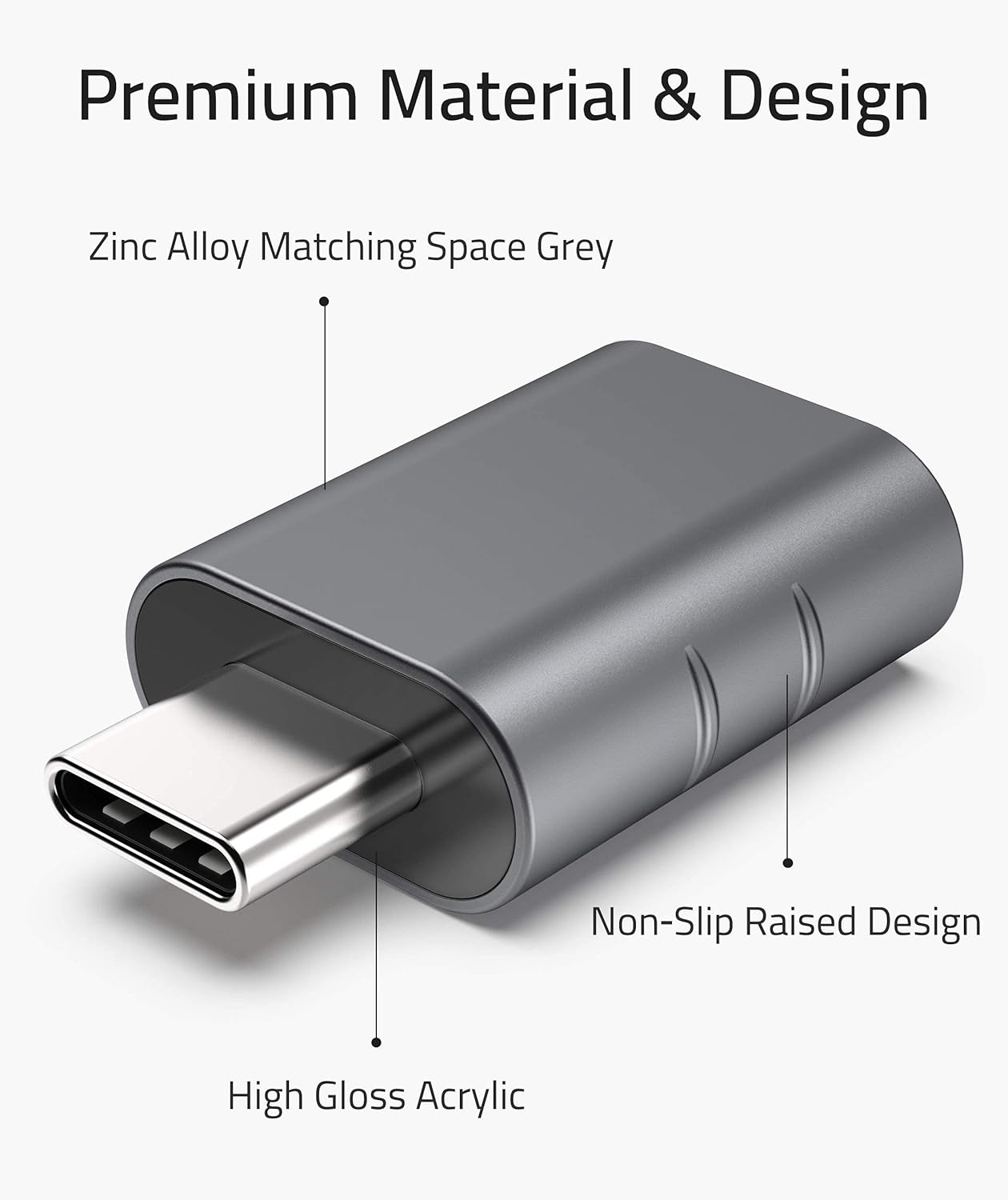 Premium Material & Design

Zinc Alloy Matching Space Grey

Non-Slip Raised Design

High Gloss Acrylic