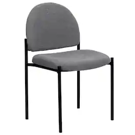 Emma + Oliver - Comfort Stackable Steel Side Reception Chair - Gray Fabric