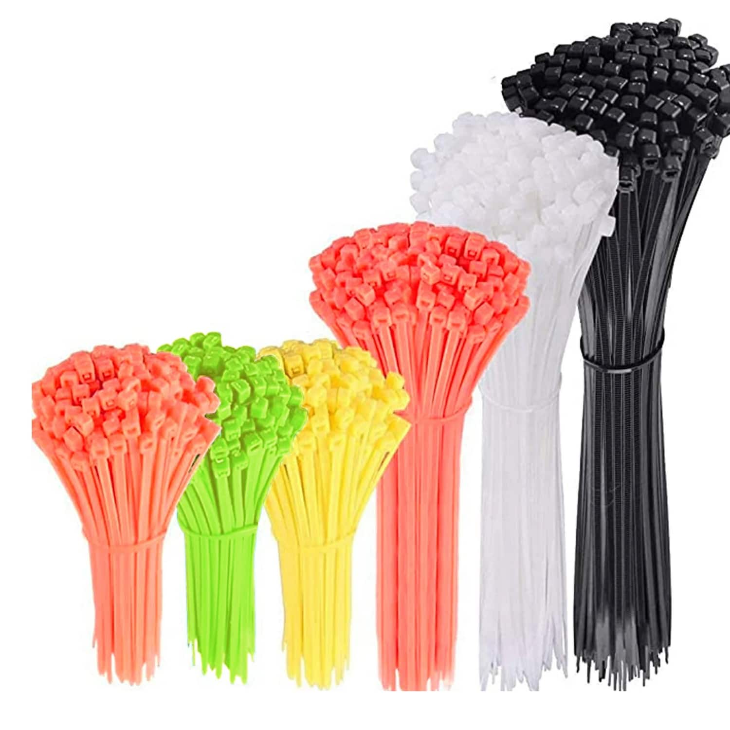 Home Collection - 200 Pcs Neon Color Cable Zip Ties - Assorted