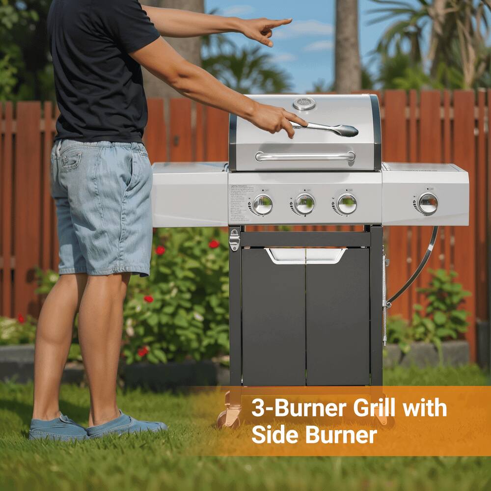 3-Burner Grill with Side Burner