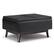 Front. Simpli Home - Owen Tray Top Small Coffee Table Storage Ottoman - Distressed Black.