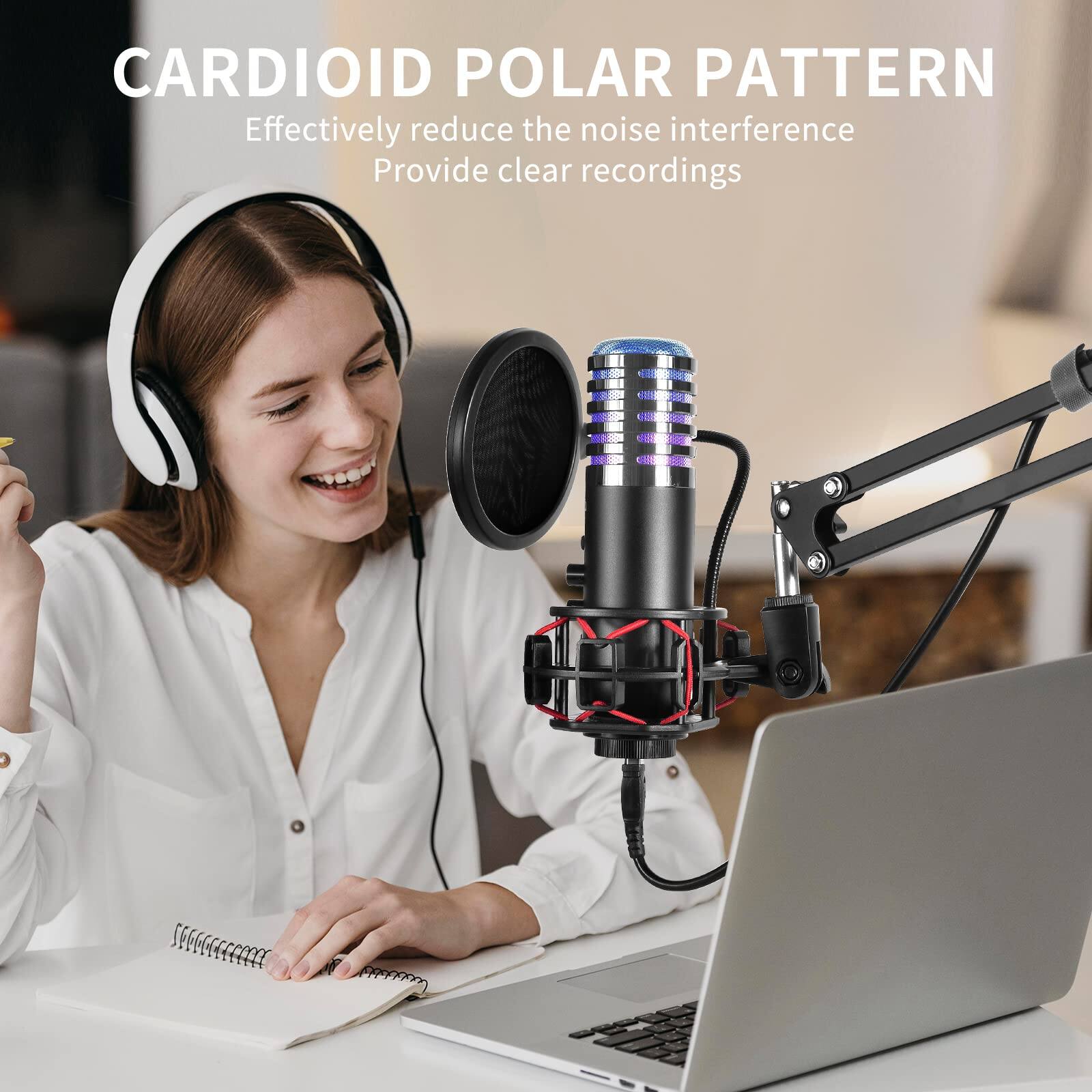CARDIOID POLAR PATTERN  
Effectively reduce the noise interference  
Provide clear recordings
