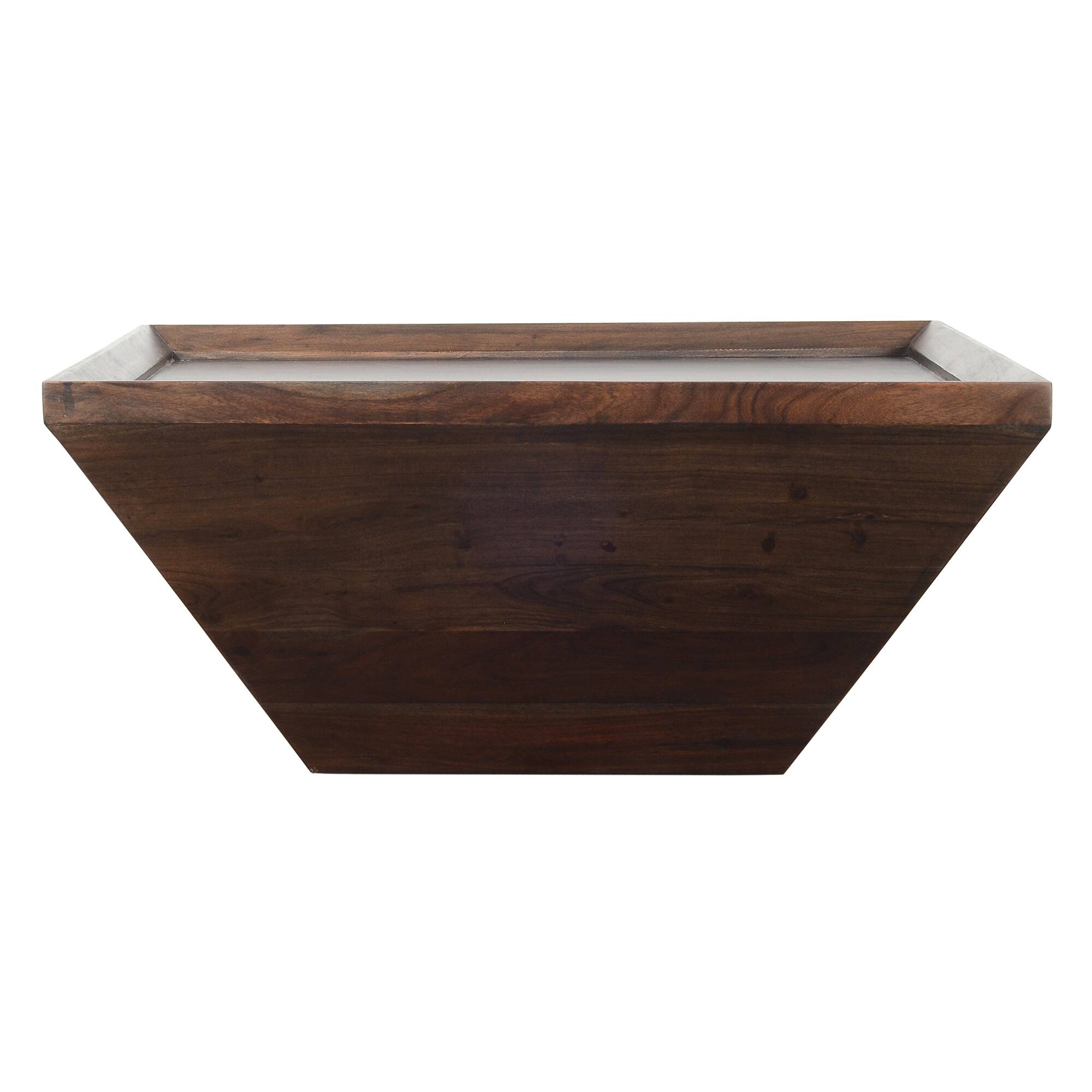 Alt View 1. Manhattan Lane - 36 Inch Square Shape Acacia Wood Coffee Table with Trapezoid Base - Brown.