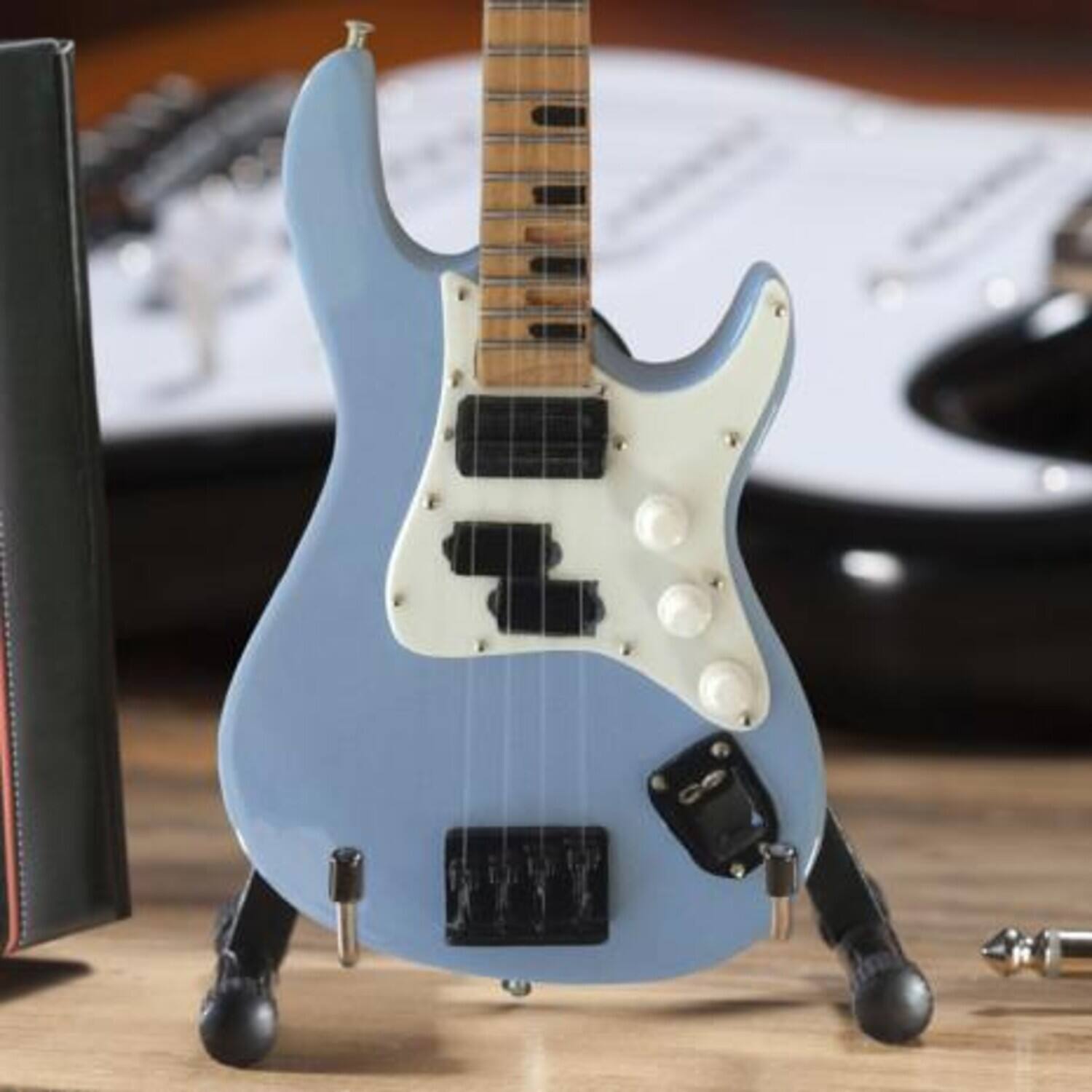 Alt View 1. Axe Heaven - Axe Heaven -Billy Sheehan - Billy Sheehan Yamaha Attitude Sonic Blue Mini Bass Guitar Replica - Collectibles - Multicolor.