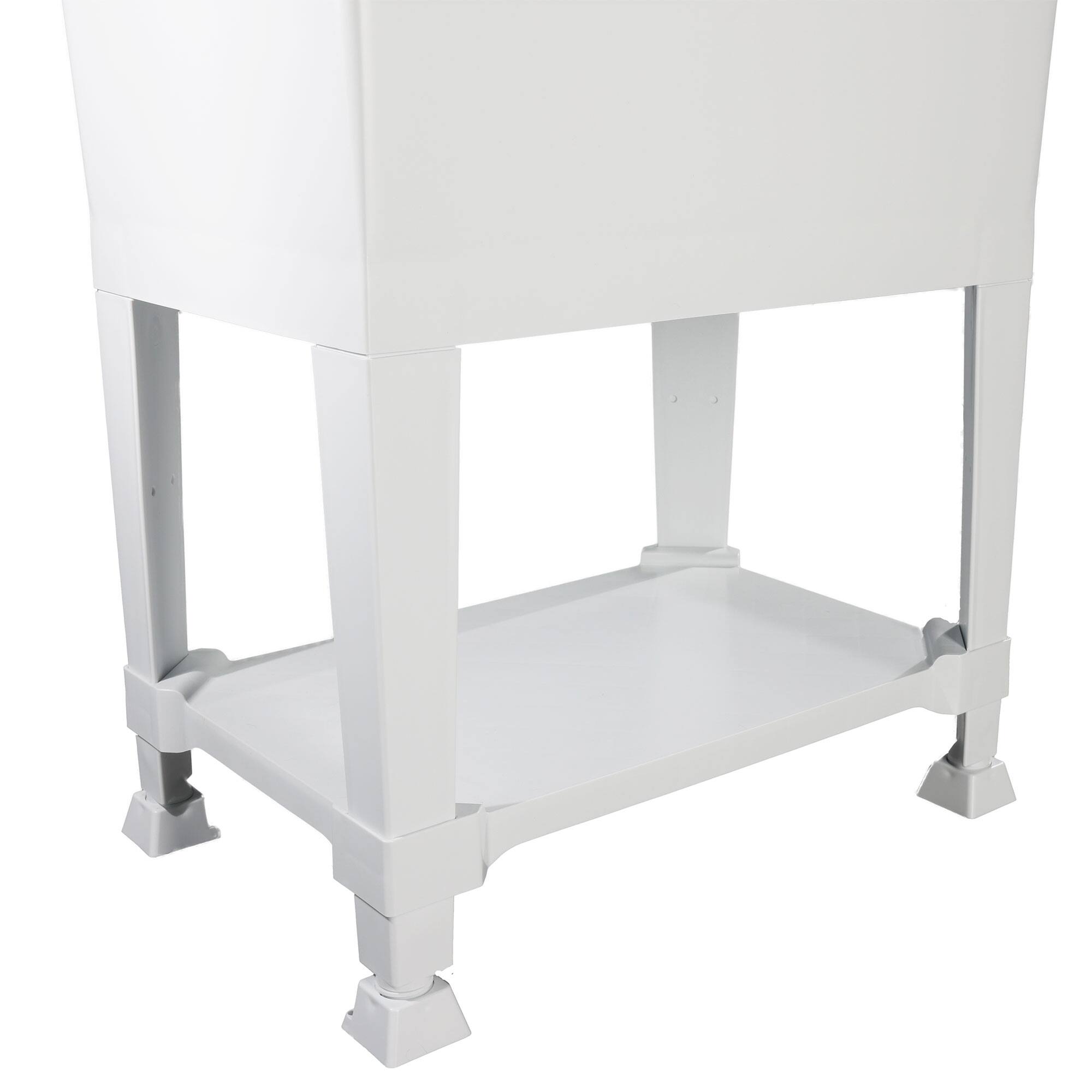 Alt View 8. UTILITYSINKS - UTILITYSINKS Plastic 30” Freestanding Utility Tub Sink with Pull Faucet, White - White.