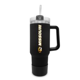 The Fanatic Group - Missouri Tigers 40oz. Stainless Tumbler with Handle & Removable Straw - Black